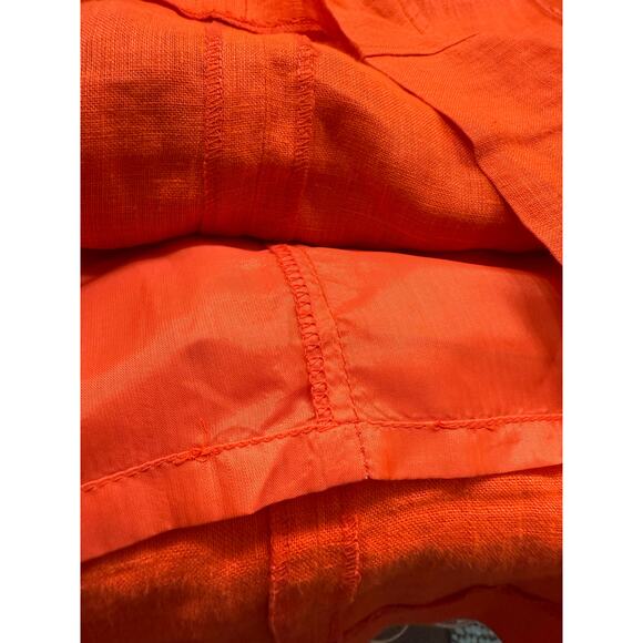 NY sake 100% linen sleeveless shift 3/4 zip zip pockets midi womens size 14 - Picture 5 of 11